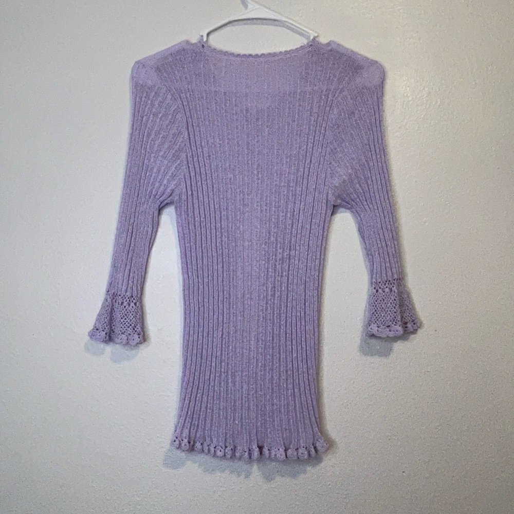 Crochet Partial Button Top Vintage - image 2
